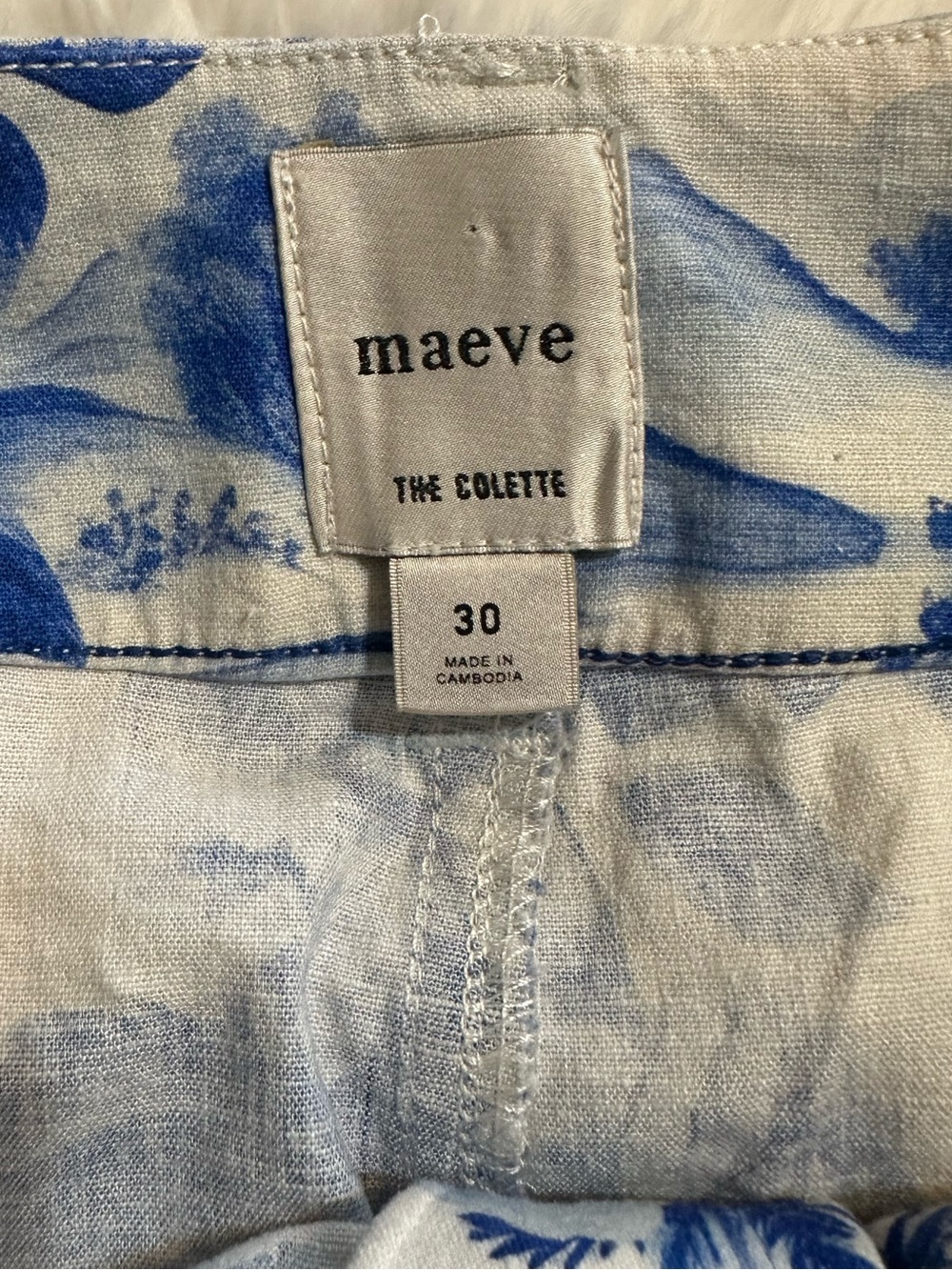 Anthropologie Maeve The Colette Linen Botanical Wide Leg Crop Pants 30 - Picture 8 of 15